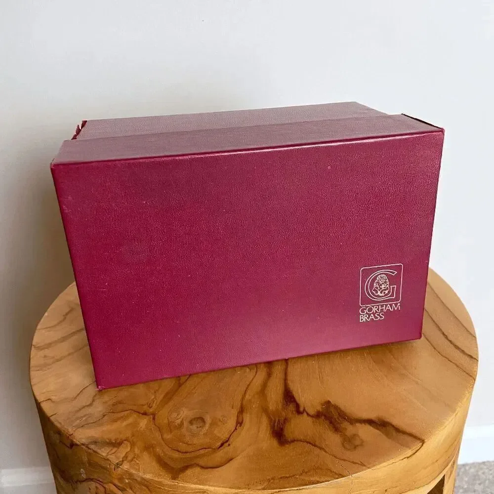 VTG Gorham Solid Brass Convertible Candlestick w/ Box Heirloom Decor